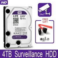 (ดีที่สุดของทั้งหมด) WD Purple 4TB ฮาร์ดดิสก์ฮาร์ดไดรฟ์ภายใน3.5 64เมตรแคช SATA III 6กิกะไบต์/วินาที4T 4000GB HDD HD Harddisk สำหรับกล้องวงจรปิด DVR NVR