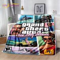 ผ้าห่มนุ่มเกมเมอร์ GTA โจรกรรมรถยนต์1แกรนด์ผ้าห่มตกแต่งผ้าห่มสักหลาดเตียงนอนห้องนอนสำหรับห้องนั่งเล่นผ้าคลุมปิกนิกโซฟา