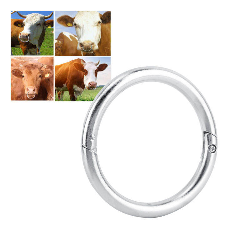 Bull Nose Ring, Premium Stainless Steel Livestock Nose Ring, Easy To
