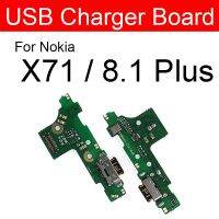 บอร์ตซ็อคเก็ตแท่นชาร์จ Usb สำหรับ X71 Nokia/8.1 Plus/ 8.1ที่ชาร์จปลั๊กหัวเสียบบอร์ดเชื่อมต่อสายเคเบิลงอได้อะไหล่ซ่อม