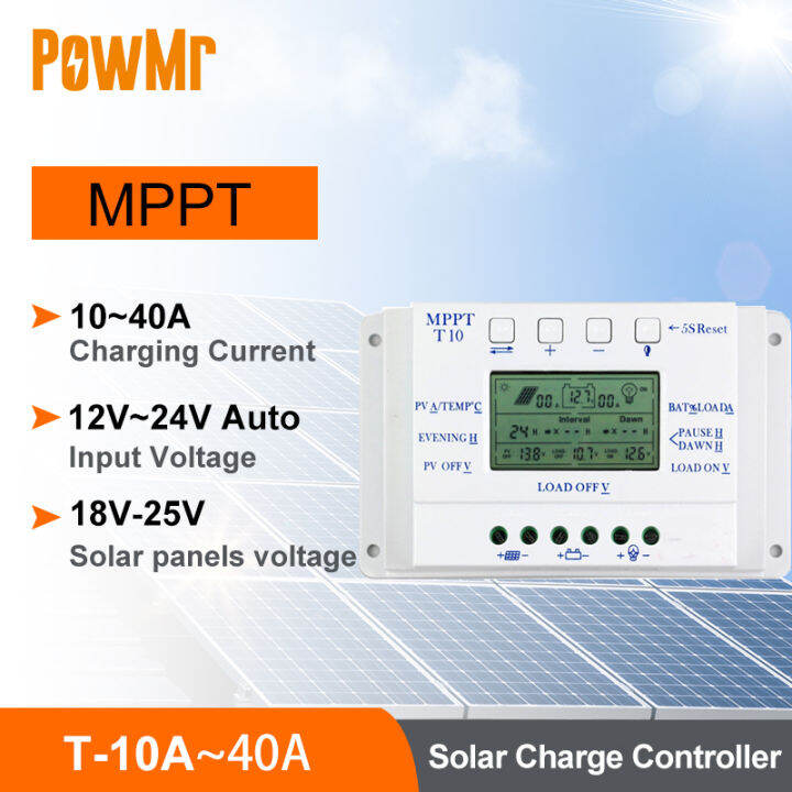 Powmr Mppt 10a 20a 30a 40a Solar Charge And Discharge Controller 12v