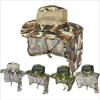 Hang qiao shopHangQiao Outdoor Camouflage Shrink Rope Mesh Breathable Visor Fishing Cap Travel Sun Hat Casual Riding Speed Dry Cap Hiking Cap