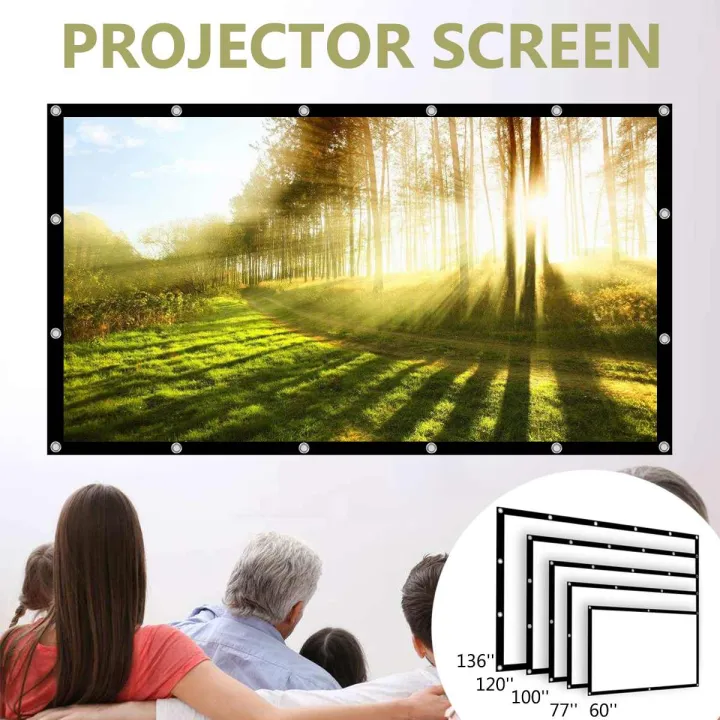 High Brightness Reflective Projector Screen 60/77/100/120/136 Inch 169