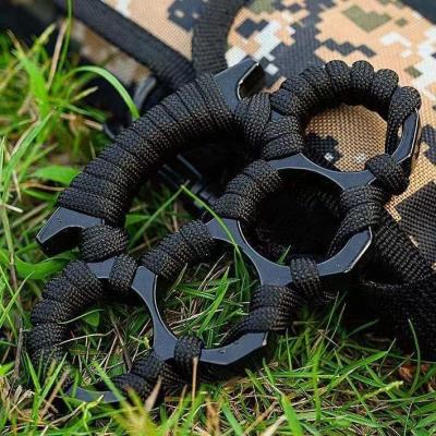 Original four-finger tiger iron fist self-defense finger buckle hand support knuckles a pair of student version anti-wolf pointed first aid Adam