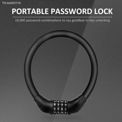ஐ❧ Bicycle Lock Anti-theft 4Digit Password Mountain Road Bike Safety Lock Portable Chain Number Lock Motorcycle Combination Padlock