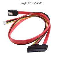 22-Pin (7 + 15) SATA ชายกับหญิงข้อมูลและ Power Combo Extension Cable-สายต่อ SATA 16.54in (42ซม.)