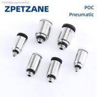 △❡ Pneumatic Fittings POC4/6mm-M3/M5/M6 01 Round Thread Straight Through Air Pipe With Hexagonal Hole Micro Mini Connector