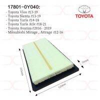 TOYOTA กรองอากาศ โตโยต้า Viosวีออส/Yaris ยาริส/Sienta ปี 13-19 Mitsubishi Mirage รหัส17801-0Y040