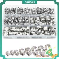 OKDEALS 130 Pieces 1/4 " - 1-1/8" หูเดี่ยวหู 10ขนาด 6-29มม. ที่หนีบ PEX Cinch ท่อหนีบท่อ 304สแตนเลสสตีล คีมหนีบหนีบห่วง การเชื่อมต่อฟิตติ้งท่อ