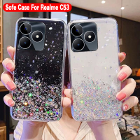 สำหรับ Realme C53 C 53 Narzo N53 N 53 C53แฟชั่น2023ดาวสีฟ้าใสแวววาวอีพ็อกซี่เคสโทรศัพท์ปิดขอบปกหลังเคสกันกระแทกมือถือกรอบโทรศัพท์