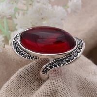 【YF】❉  Personality Exaggeration Garnet Stone Thai Female Hot Sell Gifts No Fade