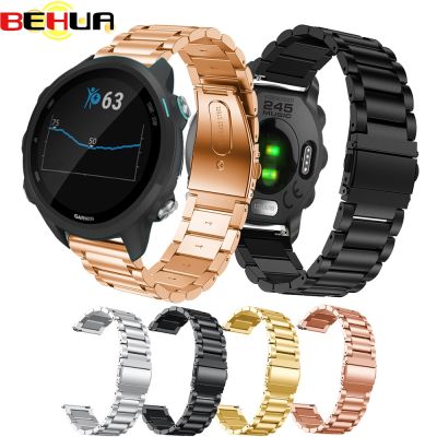 ✉﹍ 20mm pasek nadgarstek ze stali nierdzewnej pasek na rękę dla Garmin Forerunner 245 do zegarka pasek do zegarka pasek do zegarka Garmin Fenix 5S 5S Plus opaska na nadgarstek