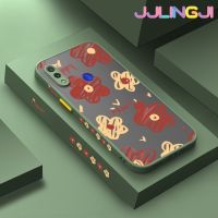 Jlingji เคสสำหรับ Xiaomi Redmi Note 7 Note 7 Pro Note 7S Note7แฟชั่นขอบสี่เหลี่ยมข้างแบบบางลายดอกไม้สวยงามดีไซน์ใหม่มีน้ำค้างแข็งโปร่งใสกันกระแทกเคสมือถือแข็งปลอกซิลิโคนคลุมทั้งหมดเคสป้องกันกล้องแบบอ่อน