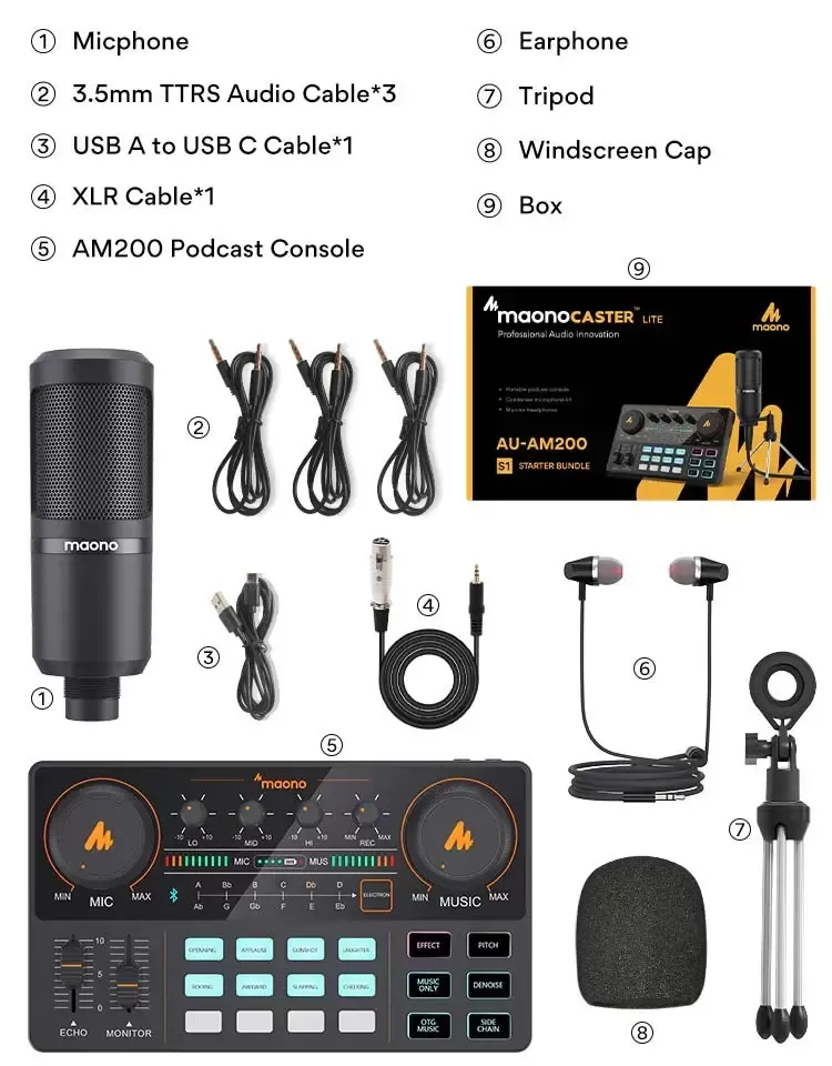 Mixer Maono AU-AM200 S1 Starter Bundle Microphone | Lazada Indonesia