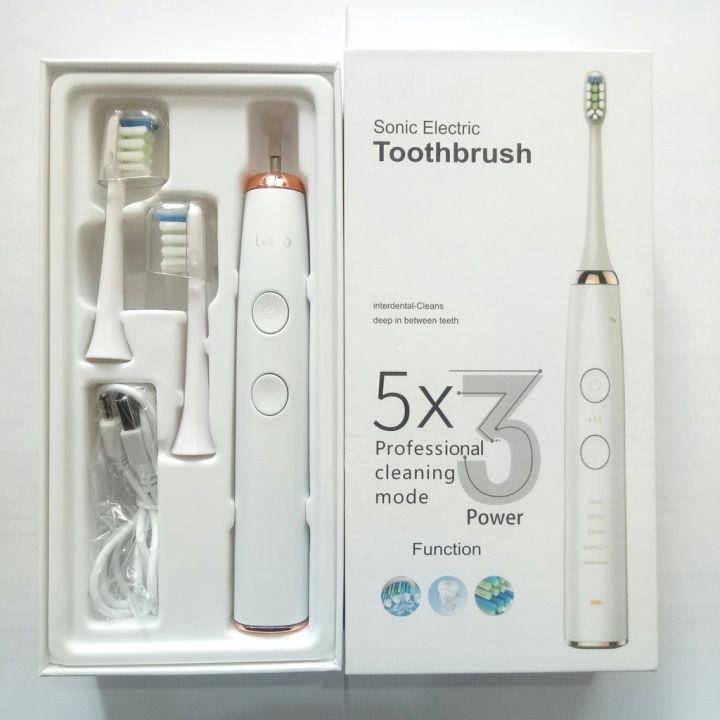 เเปรงสีฟันไฟฟ้า-sonic-electric-toothbrush-lebot-black-เเถมเเปรงเเยกอีก-1-ชิ้น