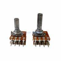 1pc Audio Volume Potentiometer WH-148 Switch Dual 8-pin With Center Tap B50K B100K 20mm 25mm Plum Shaft