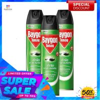 ไบกอน สเปรย์กำจัดยุง มด แมลงสาบ สีเขียว 600 มล. x 3 กระป๋องBaygon Green Spray Mosquito 600 ml x 3