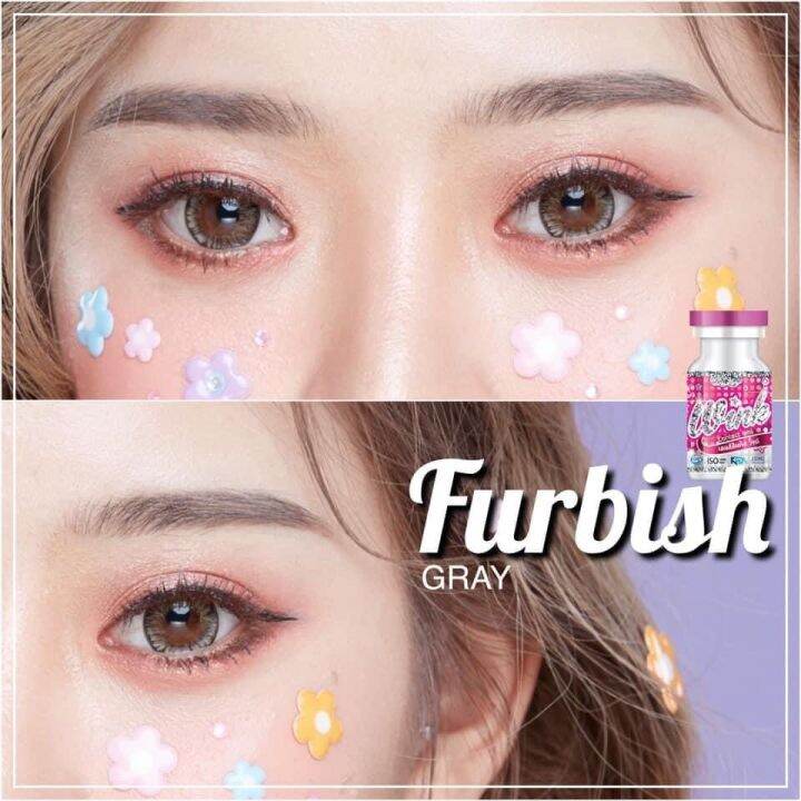 สุดปัง-มีค่าสายตา-wink-furbish-gray-brown-บิ๊กอาย-สุดปัง-คอนแทคเลนส์-รายเดือน-มีอย-แถมตลับฟรี-เลนส์นิ่ม-สวยปังมาก