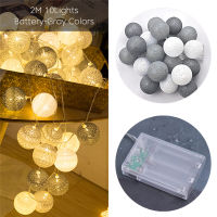 10 LEDs Cotton Ball String Lights AC &amp; Battery Fairy Lights Outdoor Decoration Bedroom Nursery Night Light Garland Holiday Party