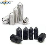 ✹✘◘ 50x M2 M2.5 M3 M4 M5 M6 DIN914 304stainless Black grade 12.9 steel Hex Hexagon Socket Cone Point Grub Set Screw Tapered End Bolt