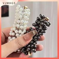 VJMHGS 2 Pcs ไข่มุกไข่มุก กิ๊บติดผมลวดโทรศัพท์ สไปรอล อีลาสติก ยางรัดผมตรง แฟชั่นที่ทันสมัย ที่คาดผมสายโทรศัพท์ สำหรับผู้หญิง