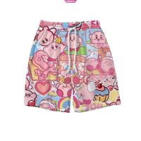 Cartoon Kirby Printed Patterns Sports shorts couples models students casual loose wide leg pants five-point pants summer beach pants