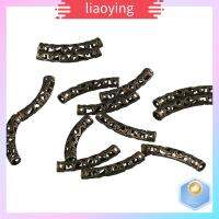 LIAOYING 100Pcs รู: 3.5mm ลูกปัดเว้นระยะเส้นก๋วยเตี๋ยวโค้งยาว Filigree โลหะสำหรับตกแต่ง ยาว37มม. กว้าง5มม. สไลด์หลอดกลวง เสน่ห์หลอดกลิ้ง โลหะ spacers หลวมลูกปัดก๋วยเตี๋ยวกลวง สาวๆ