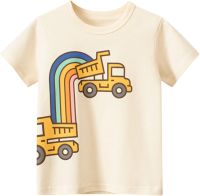 Thermal Boys Long Sleeve Shirts Toddler Boys Short Sleeve Tees Cotton Casual Car Rainbow Graphic Crewneck Summer