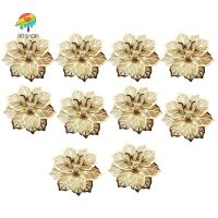 10Pcs Flower Design Napkin Rings Metal Gold Napkin Buckle Napkin Ring Holder Hotel Restaurant Wedding Party West Dinner Table Decoration