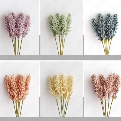 6 PCS Grain Spike Artificial Flowers Fresh with Vanilla Mini Foam Berry Spike Home Decoration wedding arrangement fake flower material