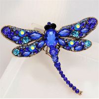 Crystal Badge Pin Vintage Dragonfly Brooches For Women Large Insect Brooch Fashion Dress Coat Accessories Cute Jewelry Fashion Brooches Pins