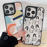 Fun Art Geometric Figure Woman CASETiFY Mirror Phone Case For iPhone 14 13 12 11 Pro Max IX XS MAX XR 7 8 Plus Cases Shatterproof Protective Shockproof Acrylic Hard Cover