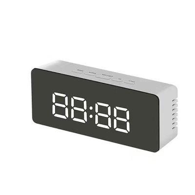 【Worth-Buy】 นาฬิกาปลุกนาฬิกาตั้งโต๊ะระบบอิเล็กทรอนิกส์ตั้งโต๊ะ USB ควบคุมด้วยเสียงด้วยไม้ระบบดิจิทัลมีของตกแต่งนาฬิกาใช้ถ่าน Aaa