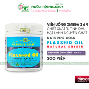Viên uống tinh dầu hạt lanh Flaxseed Oil omega 369 Nature s Gold 200 viên