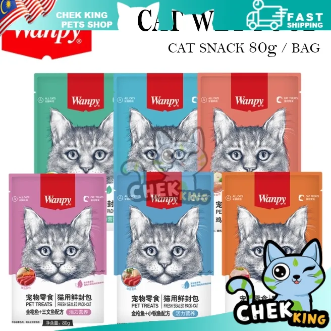WANPY 80 GRAM CAT WET FOOD FRESH PACK FOR PET 【READY STOCK】MAKANAN