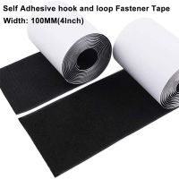100mm(4Inch)Width Hook and Loop Tape Strong Self-adhesive Fastener Tape Nylon Sticker Adhesive Hook loop Magic Tape with Glue 1M Adhesives Tape