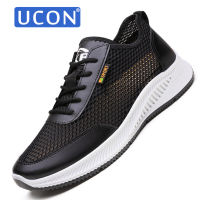 UCON รองเท้าผู้ชายลายตาข่ายโปร่งสำหรับฤดูร้อนรองเท้ากีฬาลำลองระบายอากาศได้ดีรองเท้ากีฬากลางแจ้งผู้ชาย39-44