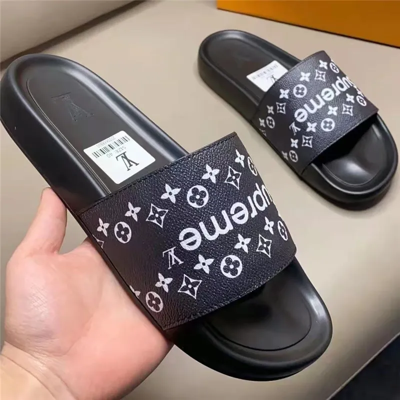High-end Gift BOX] fashion Men's Slippers High Quality Men's Shoes Summer  New Men's Shoes Fashion Street Style Slippers for Men