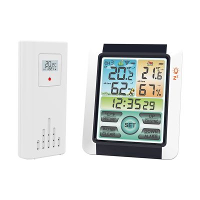 LCD Digital Screen Temperature Sensor with Clock Function for Home Indoor Outdoor