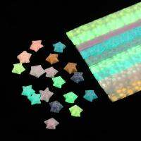 210pcs/lot Fashion Glow in Dark Lucky Star Origami Fluorescence Folding Strip Paper Best Wishes Handcraft Gift Craft Paper Decor Cables