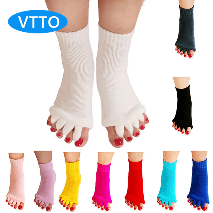 VTTO 1Pair Five Toes Separators Foot Sock Hallux Valgus Corrector Bunion Adjuster Foot Care