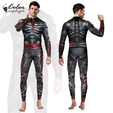 Mens Full Body Suit Patent Leather Hooded Jumpsuit Zipper Zentai Catsuit  Costume 