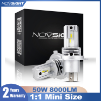 NOVSIGHT H49003HB2 HiLo Car Headlight 6000K 50W 8000LM 9V-32V LED Fog Light Bulbs Headlight Bulb Mini Design 1:1 Waterproof