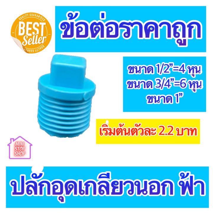 pvc-ปลั๊กอุดเกลียวนอก-มีขนาด-1-2-4-หุน-3-4-6-หุน-และ-1-นิ้ว-ใช้ได้งานประปาและงานเกษตร-สินค้าดีราคาถูก-ยิ่งซื้อยิ่งลด