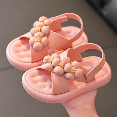 Childrens Sandals Girls Platform Flats Princess Flower Kids Baby Summer Shoes 24-35 Pink Soft Footwear Fashion kids Beach shoes