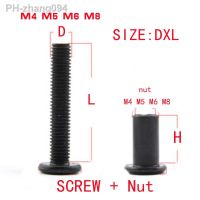 5sets M4 M5 M6 M8x15/20/25/30/35/40 Black Plated hex drive connector screw kitchen furniture cabinet connectors screw