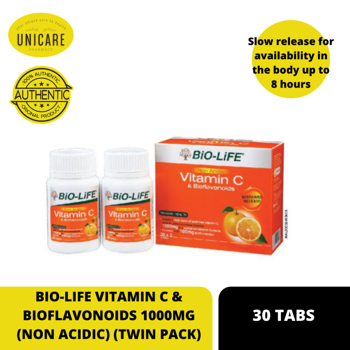 BIOLIFE VITAMIN C & BIOFLAVONOIDS 1000MG (NON ACIDIC) 30S (TWIN PACK