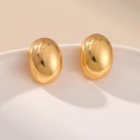 【YP】 Gold Color Plated Chunky Drop Earrings for Teardrop Earring Dupes weight Hoops