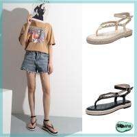 MINERA Beach Chaussures เชือกถักรองเท้าผู้หญิงรองเท้าแตะเรียบแฟชั่นเรียบง่าย