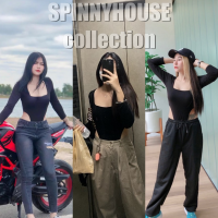 ? Spinnyhouse ? บอดี้สูท เว้าเอว ‼️ ผ้าเรย่อน 2ชั้น ช่วงบน‼️ บอดี้สูทแขนยาว แช่บๆ ♥️ Bodysuit ♥️ เสื้อคอเหลี่ยม ?รุ่น A2 D19 309 M103E